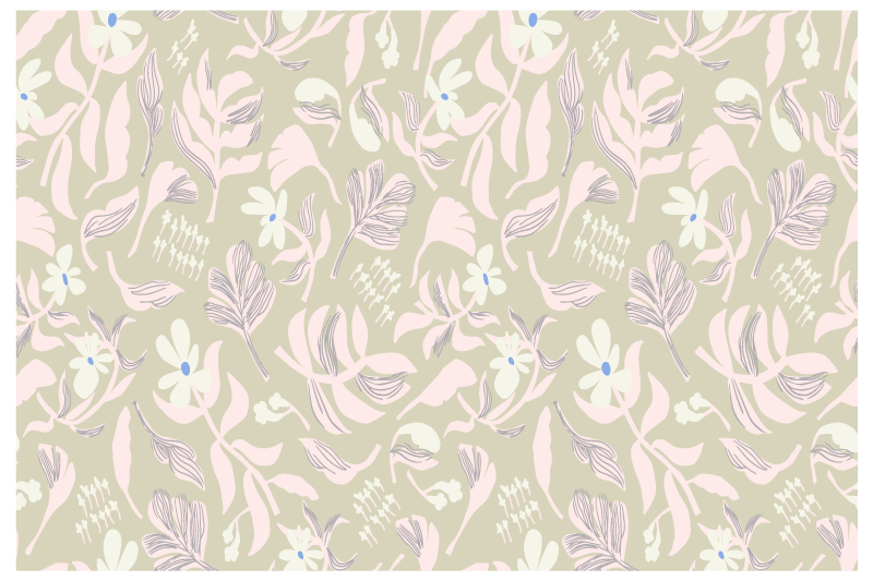 Individuais de mesa originais inspiração em folhas botânicas - TenStickers