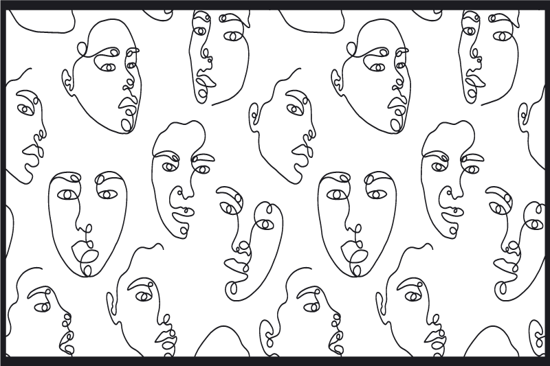 Individuais de mesa modernos com traços de rosto abstratos - TenStickers