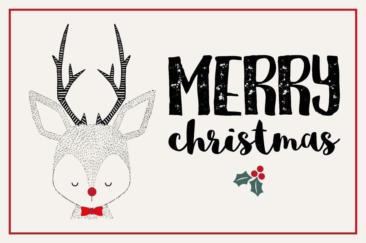 Individuais de mesa de natal ilustração de rena feliz - TenStickers