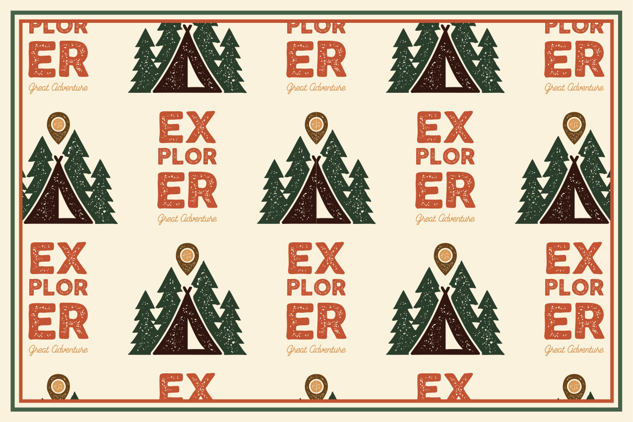 Individuais de mesa infantis Explorando acampar aventura - TenStickers