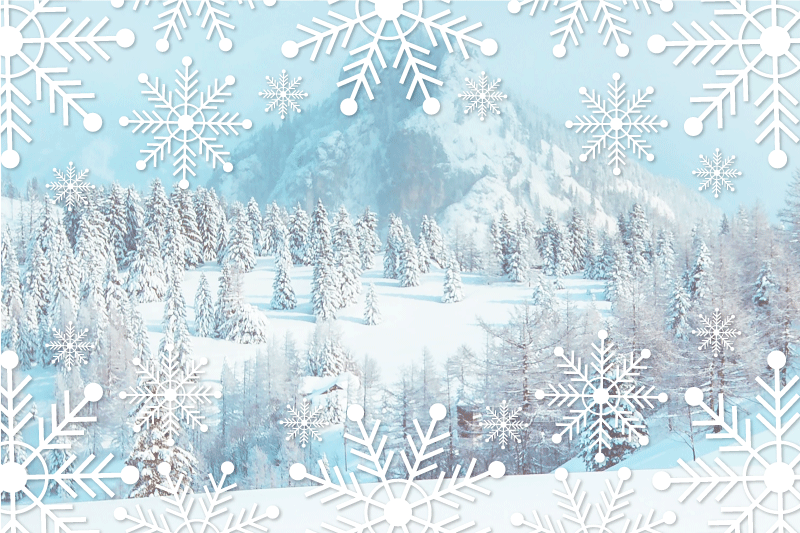 Individuais de mesa de natal cena de inverno com flocos - TenStickers