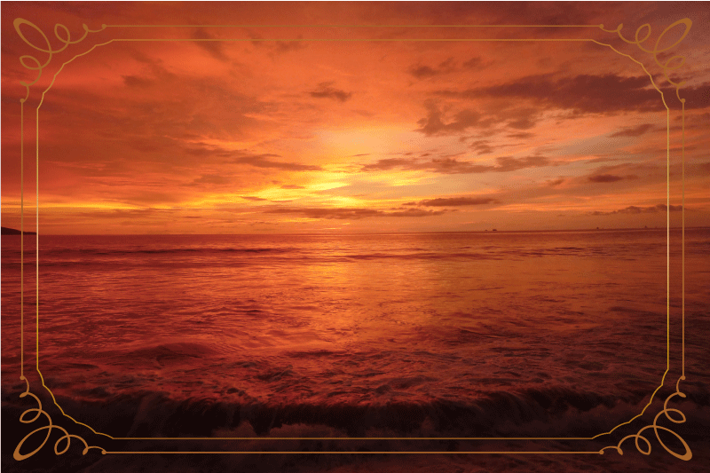 Individuais de mesa modernos vista do mar ao crepúsculo - TenStickers