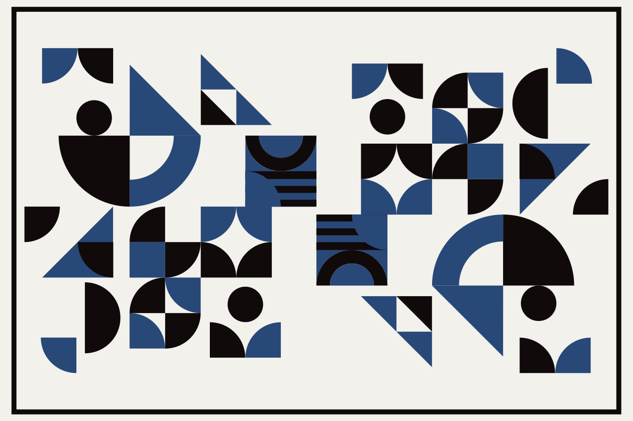 Individuais de mesa modernos com padrões azuis geométricos - TenStickers