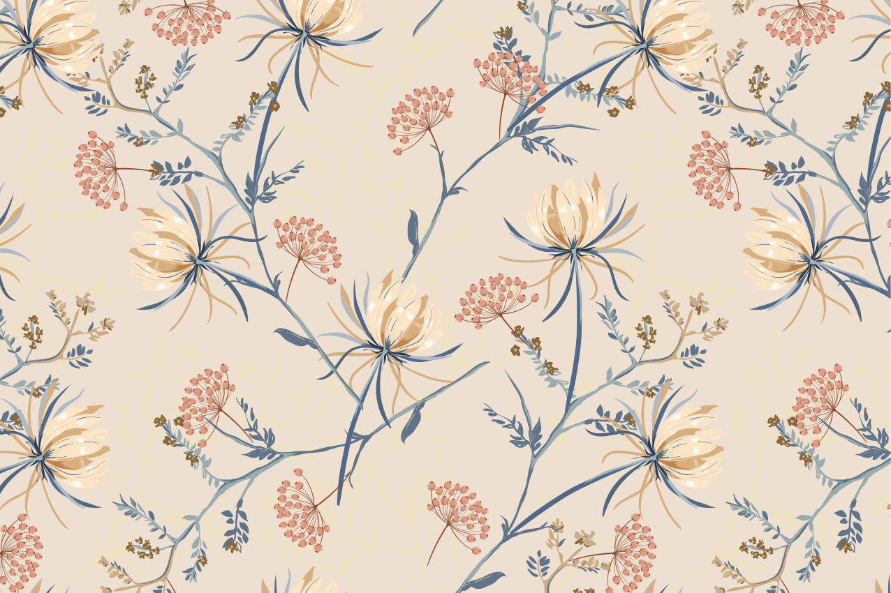 Individuais de mesa de texturas com detalhes florais - TenStickers