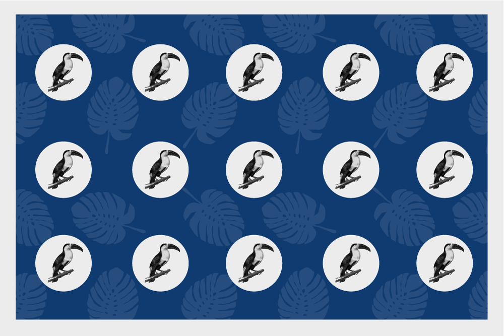 Individuais de mesa originais padrão pássaros tropicais - TenStickers