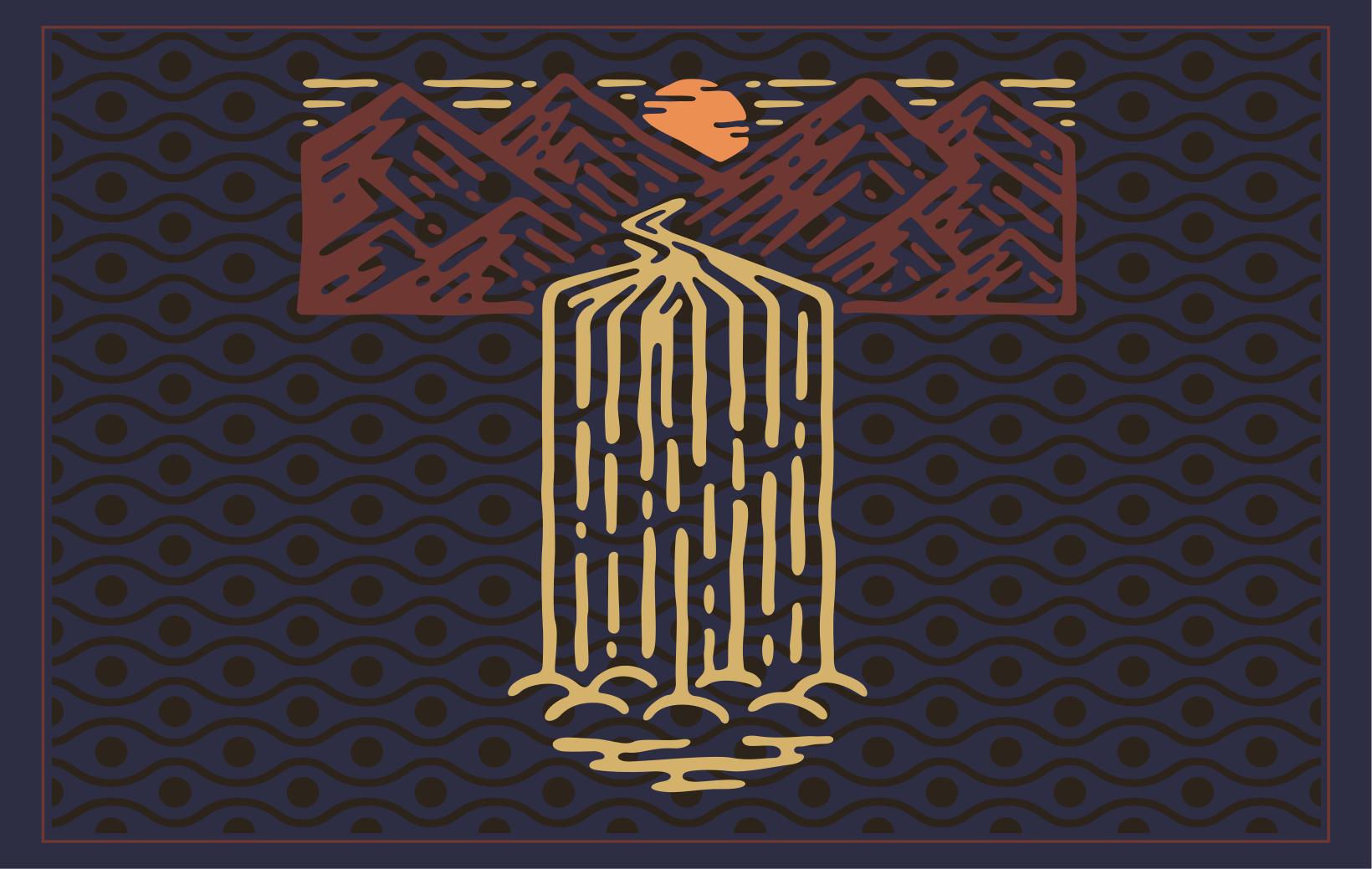 Individuais de mesa originais cena de cachoeira na montanha - TenStickers