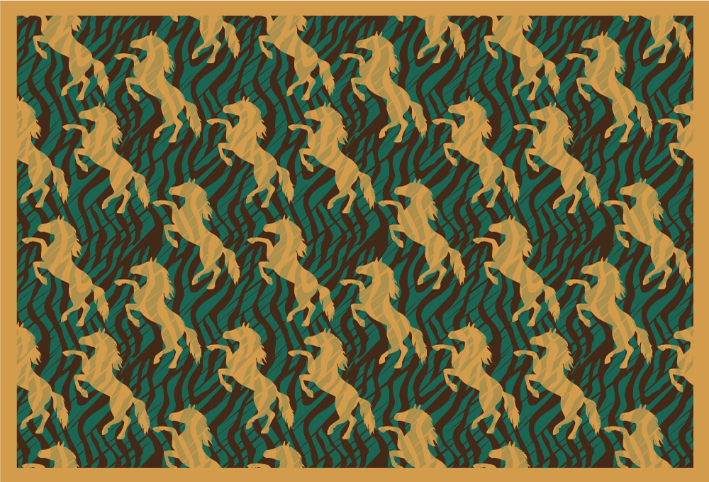 Individuais de mesa originais padrão de unicórnio arrojado - TenStickers