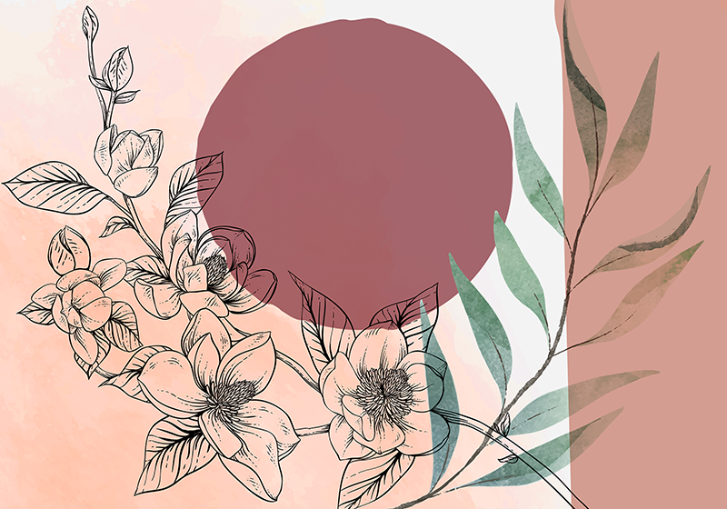 Individuais de mesa modernos com acento floral minimalista - TenStickers