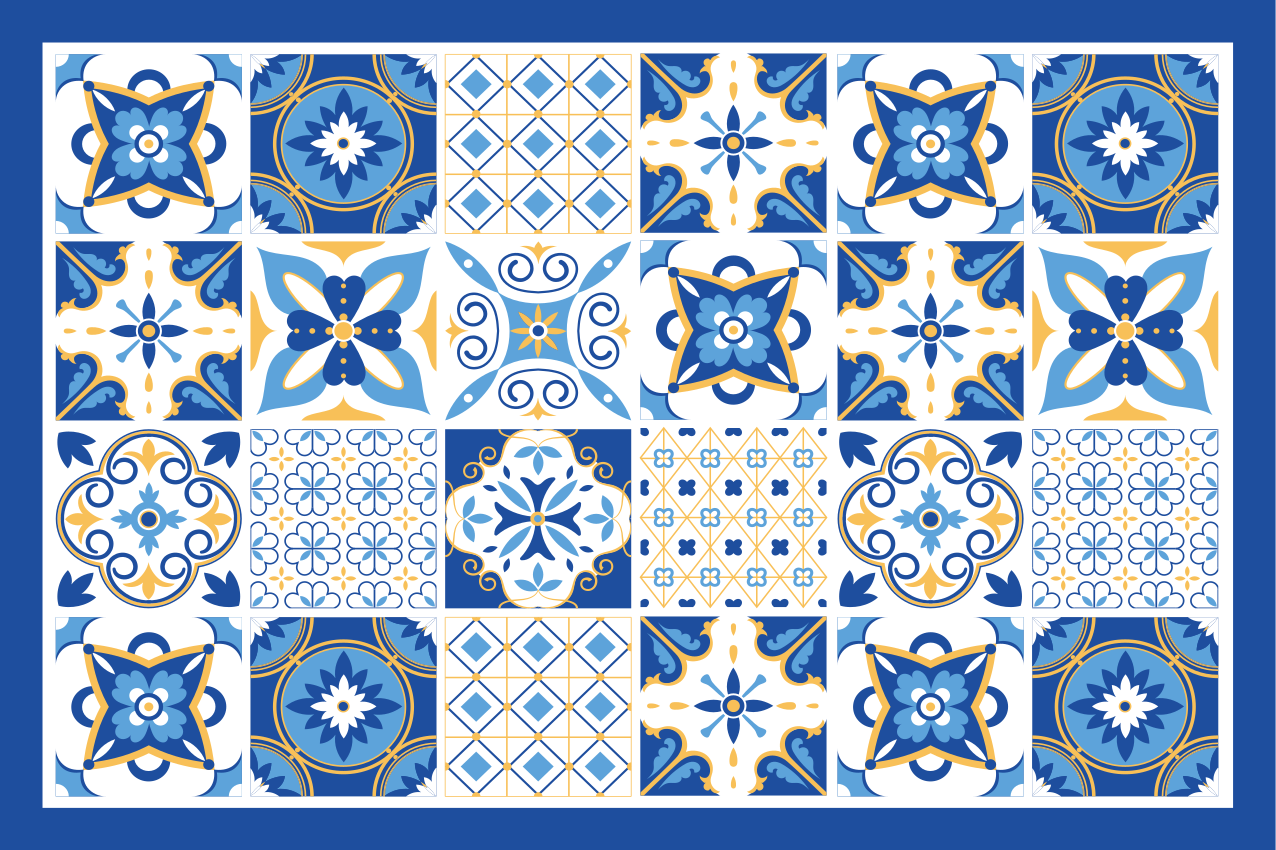 Individuais de mesa originais Estilo mediterrâneo azul - TenStickers