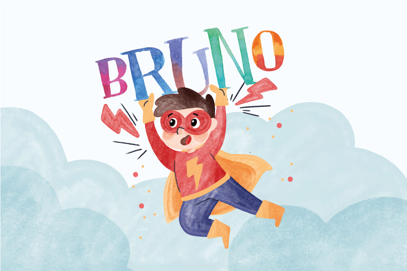 Individuais de mesa infantis Super criança aquarela - TenStickers