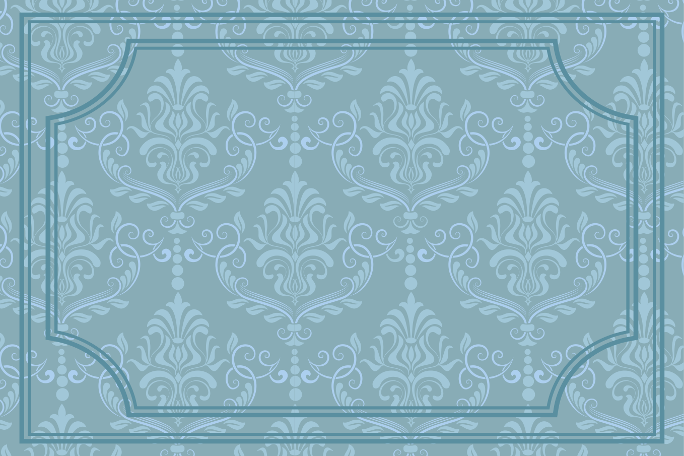 Individuais de mesa elegantes barroco floral azul - TenStickers