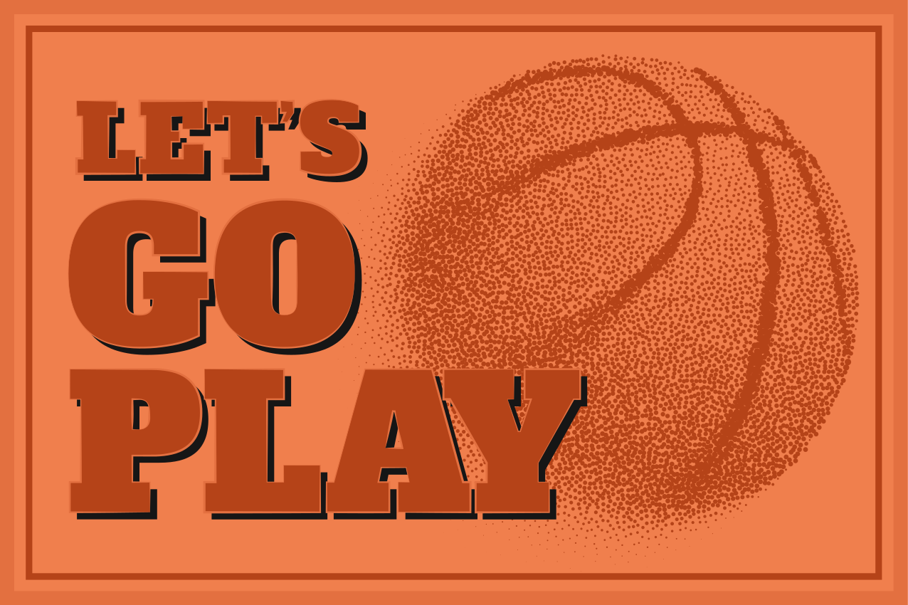 Individuais de mesa basketball let's go play - TenStickers