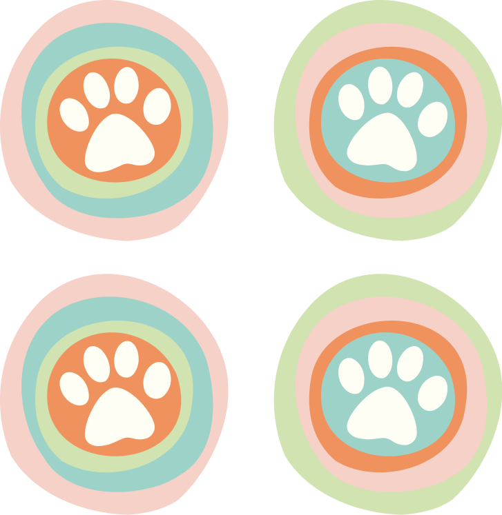 Individuais em vinil tigela de Patas de Animais - TenStickers
