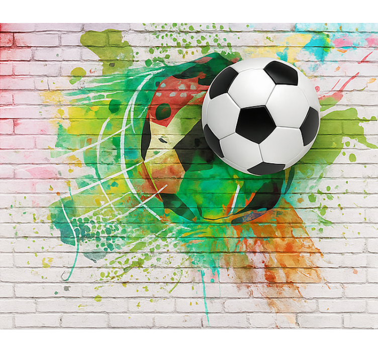 Mural de parede juvenis bola de futebol multicolorida - TenStickers