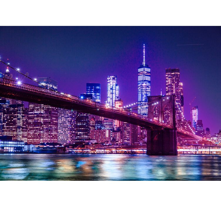 Fotomurais cidades e países NY: Oasis Nocturno - TenStickers