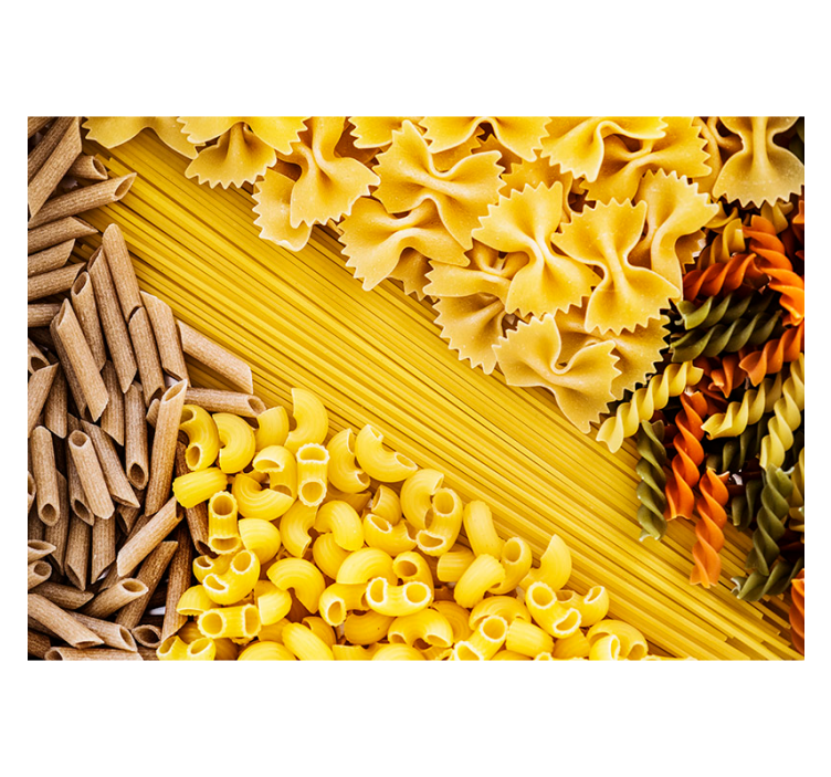 Fotomural decorativo para cozinha tipos de pasta - TenStickers