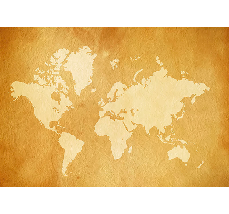 Fotomural de parede vintage mapa mundo amarelo - TenStickers