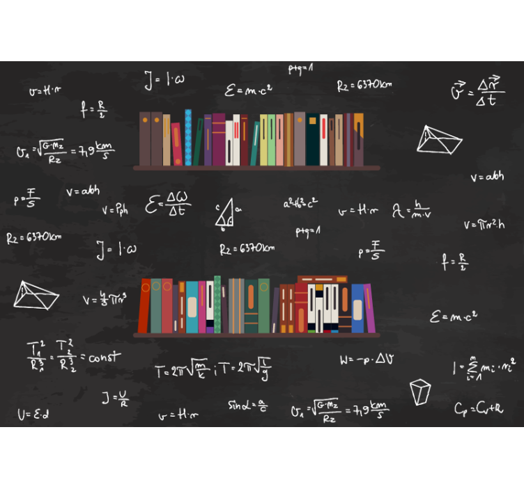Mural de parede com frases coleção de livros de matemática - TenStickers