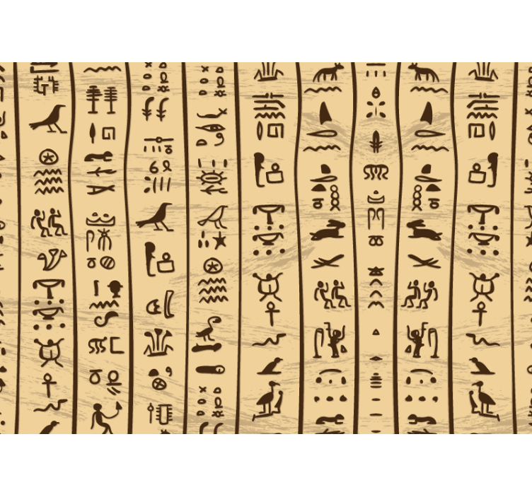 fotomural de parede da sala de estar com hieróglifos egí - TenStickers