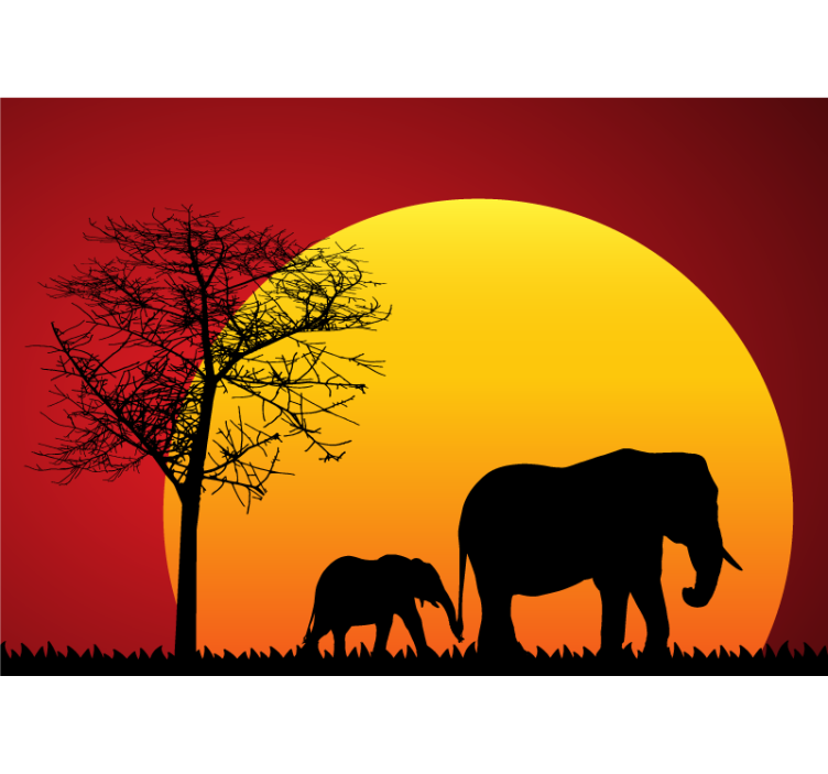 Fotomurais de paisagens Pôr do sol da savana - TenStickers