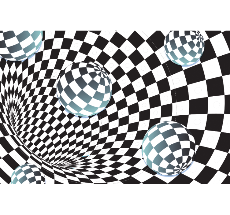 Mural de parede abstrato padrão de esfera ilusória - TenStickers