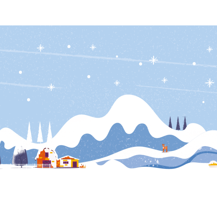 Mural de parede infantil montanha nevada desenhada - TenStickers