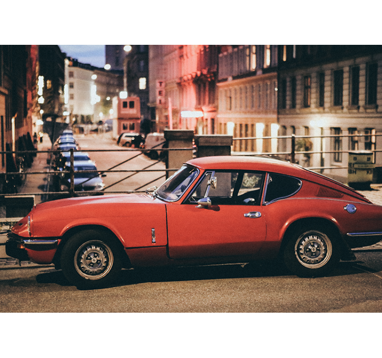 Mural de parede veículos automóvel carmesim atemporal - TenStickers