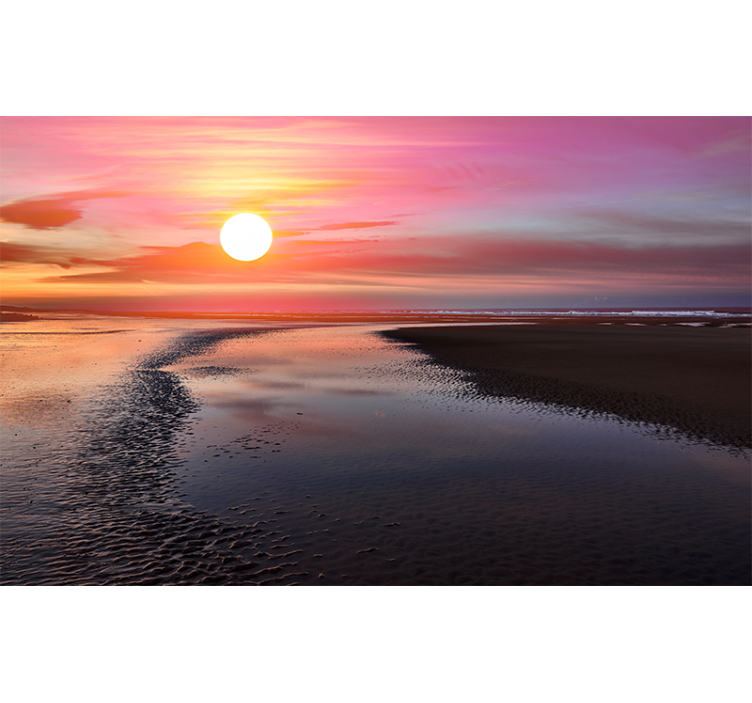 Mural de parede montanha vista serena do pôr do sol - TenStickers