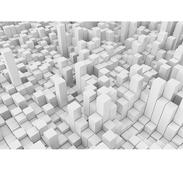 Mural de parede abstrato estruturas mono geométricas - TenStickers