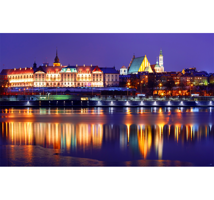 Fotomurais cidades e países reflexo de paisagem histórica - TenStickers