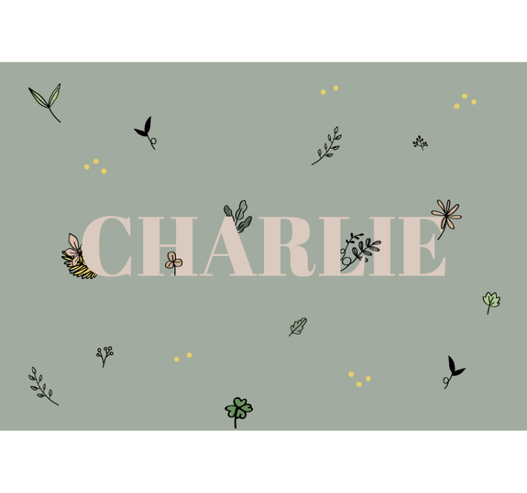 Fotomurais flores Nome com folhas - TenStickers