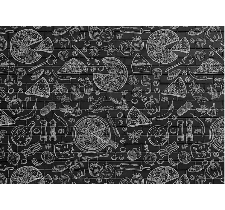 Mural de parede cozinha ilustração de delícias culinárias - TenStickers