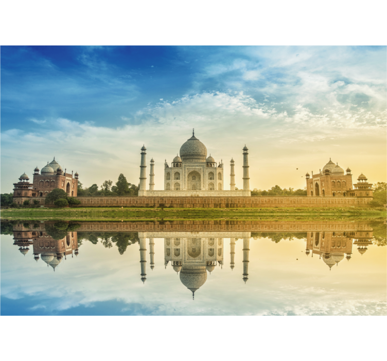 Fotomurais cidades e países reflexão do taj mahal - TenStickers