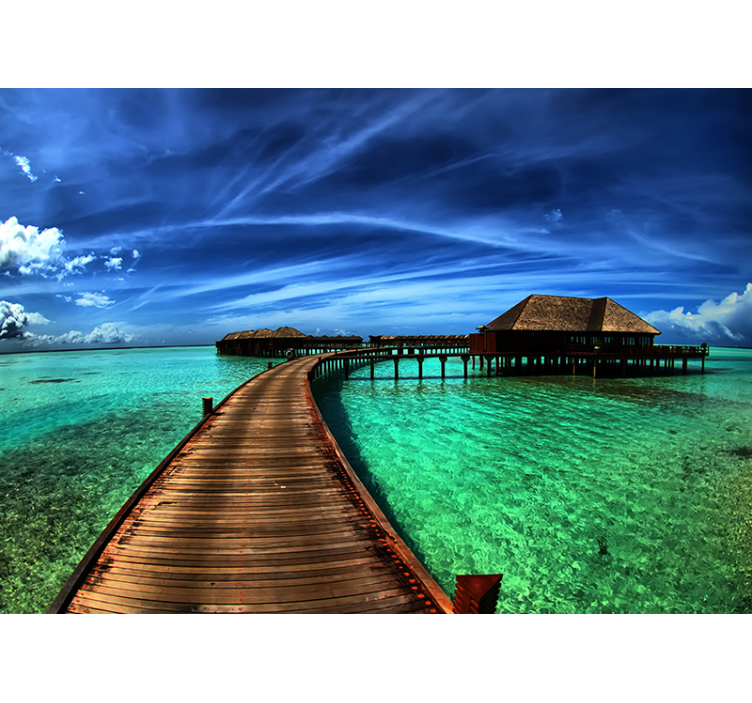 Mural de parede natureza cena de oceano tropical - TenStickers