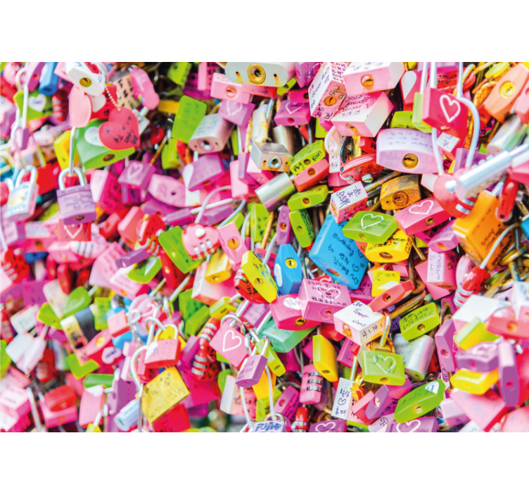 Mural de parede amor fechaduras coloridas - TenStickers