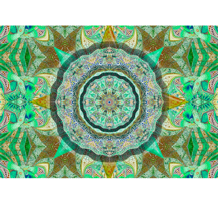 fotomural de parede de mandala fantasia esmeralda - TenStickers