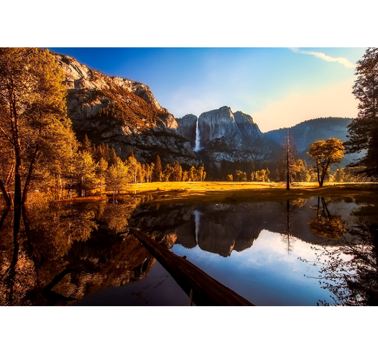 Fotomurais de paisagens reflexo sereno da montanha - TenStickers