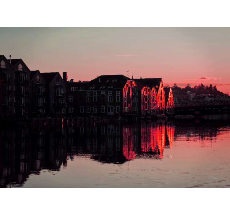 Fotomural para quarto Trondheim à noite - TenStickers