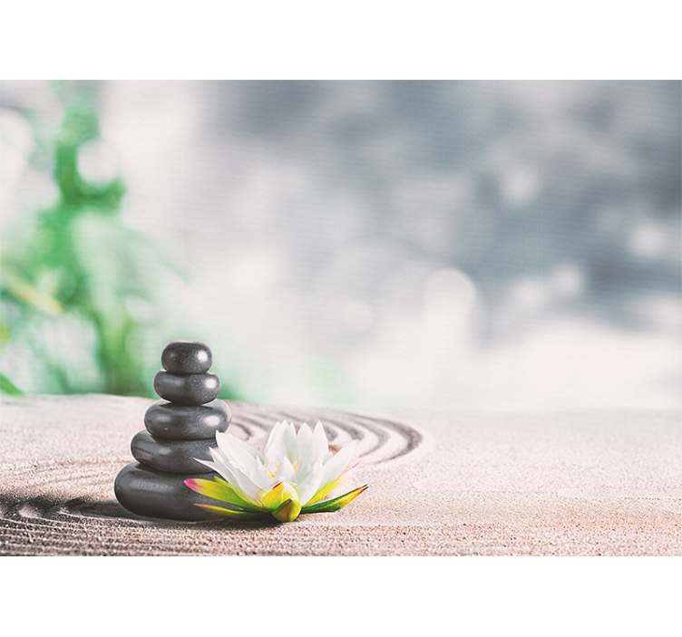 Mural de parede zen empilhamento sereno de pedras - TenStickers