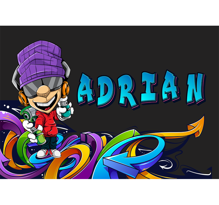 Mural de parede de arte urbana personagem de desenho animado - TenStickers