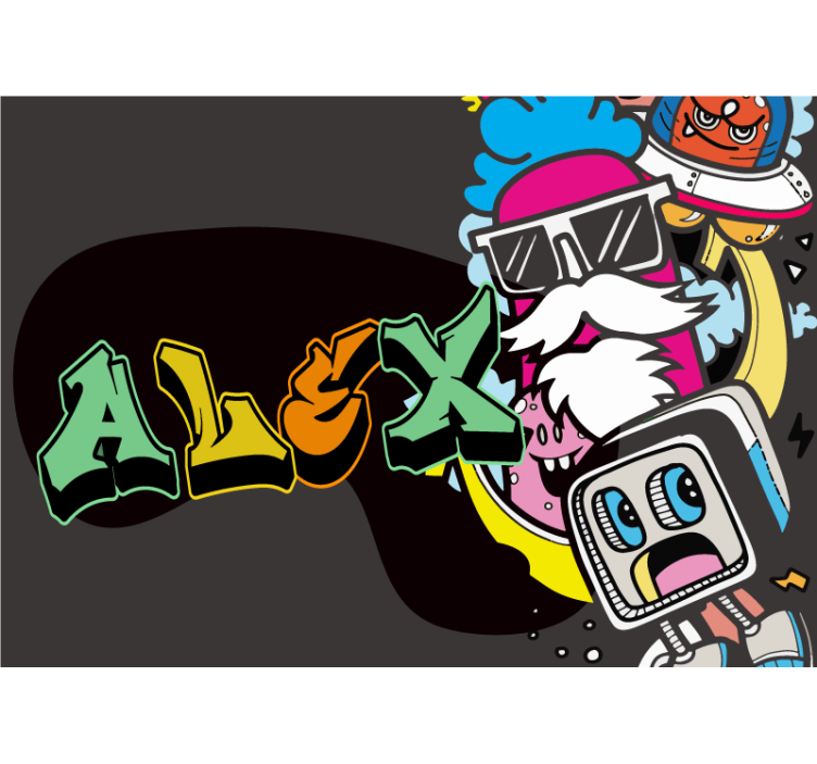 Mural de parede de arte urbana arte de personagens coloridos - TenStickers