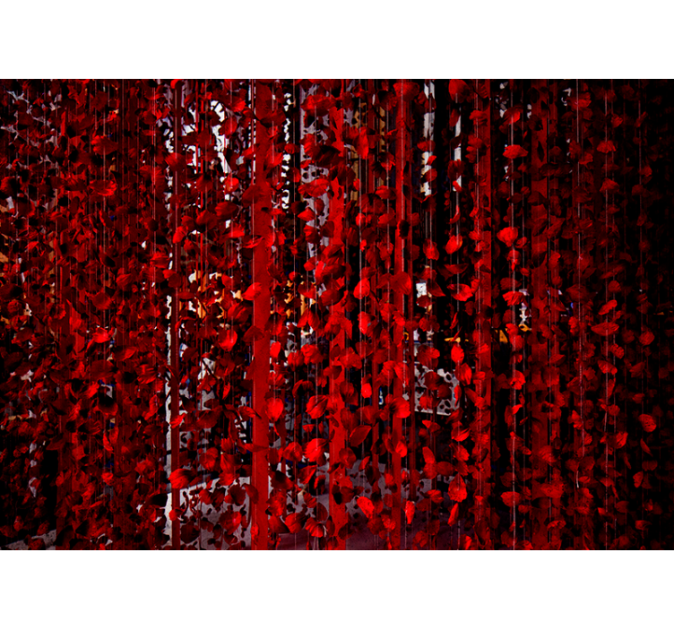 Fotomurais flores cascata floral vermelha - TenStickers