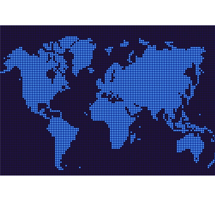 Mural de parede mapa mundial em estilo pixelado - TenStickers