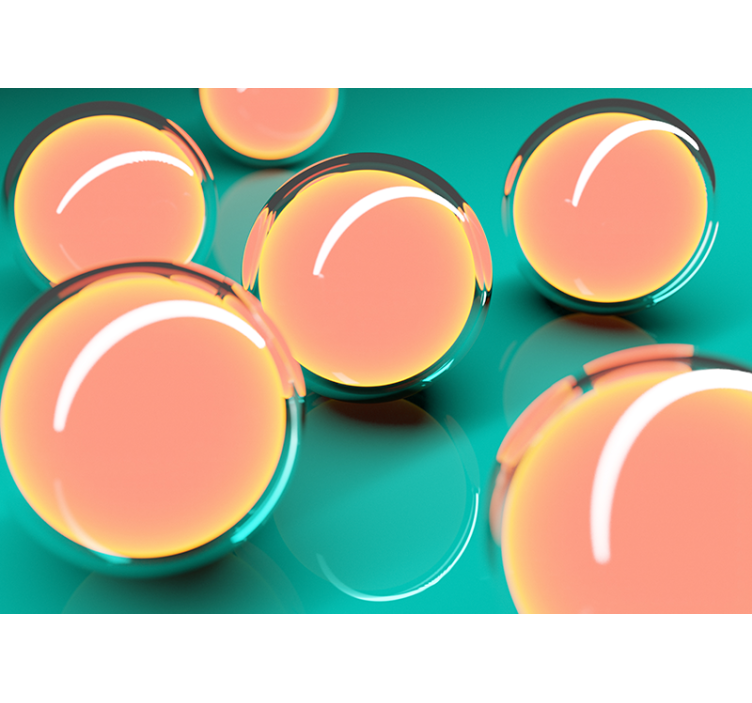 Mural de parede abstrato esferas transparentes flutuantes - TenStickers