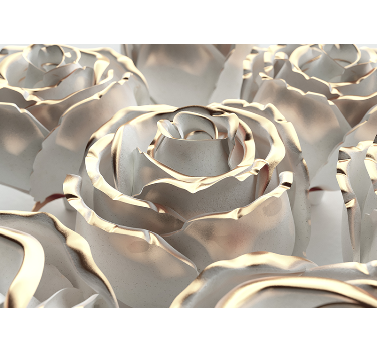 Mural de parede rosas elegante formação de rosa - TenStickers