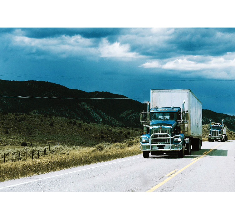 Mural de parede veículos motores na rodovia - TenStickers