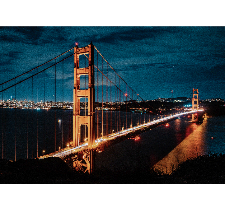 Fotomurais cidades e países ponte golden gate à noite - TenStickers