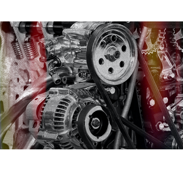 Mural de parede veículos detalhes de componentes do motor - TenStickers