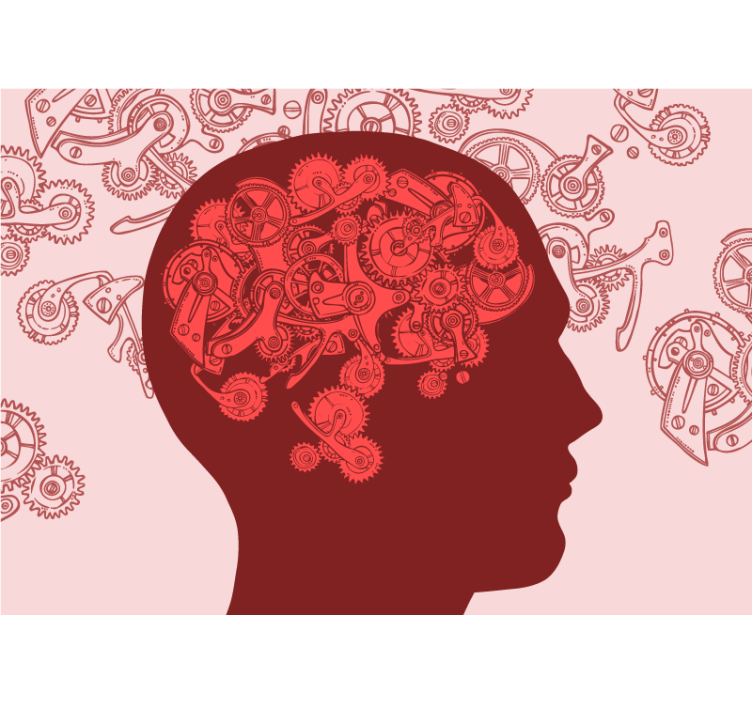 Mural de parede arte mecanismos criativos da mente - TenStickers