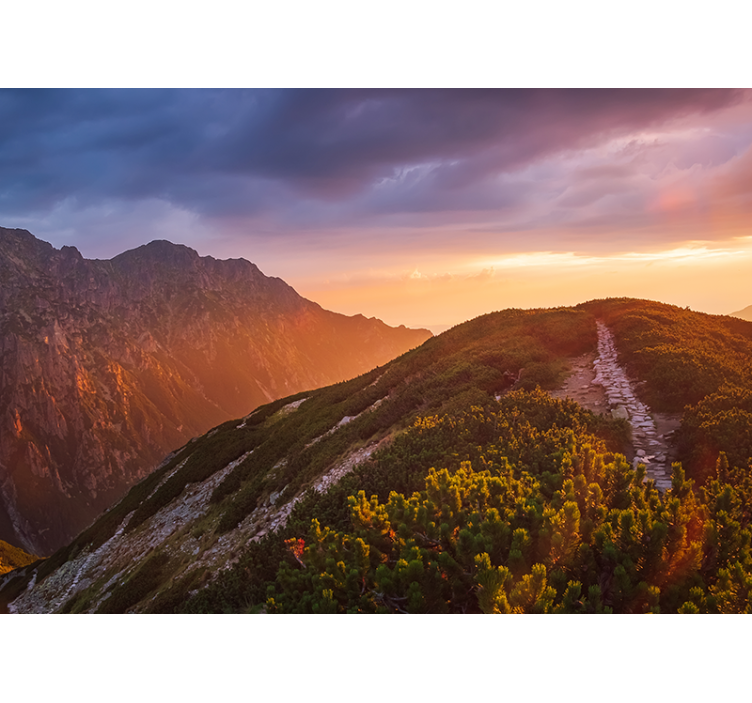 Mural de parede montanha grande ocaso da montanha - TenStickers